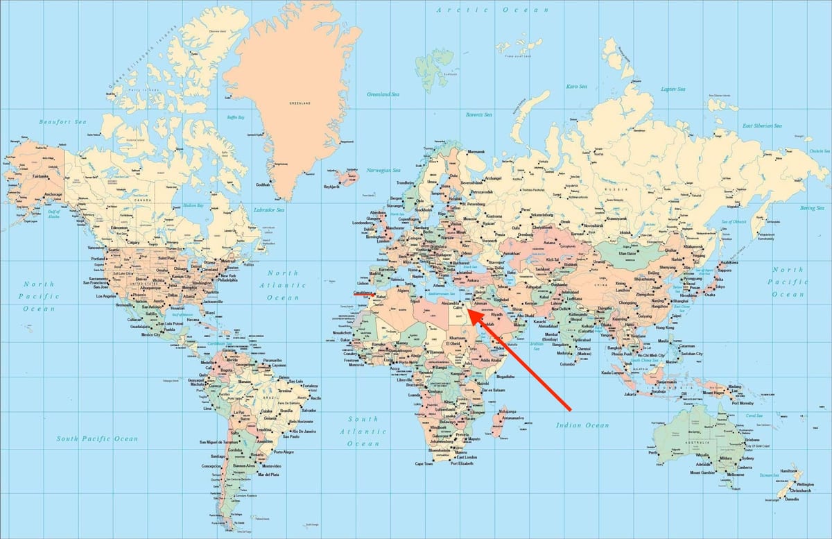 开罗在世界地图上的位置